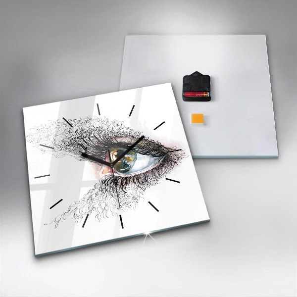 Štvorcové hodiny Kresba ľudského oka