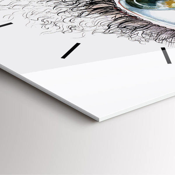 Štvorcové hodiny Kresba ľudského oka