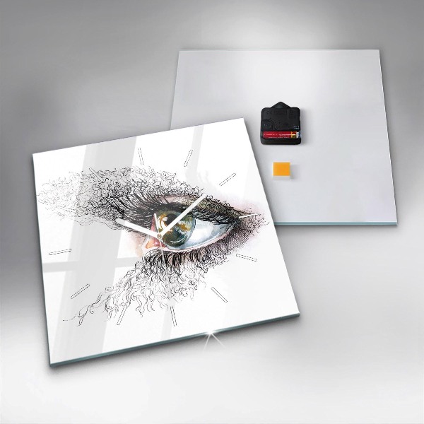 Štvorcové hodiny Kresba ľudského oka