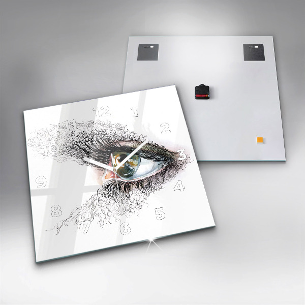 Štvorcové hodiny Kresba ľudského oka