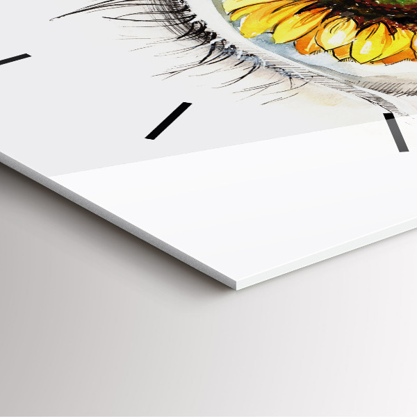 Štvorcové hodiny Kvet slnečnice v oku