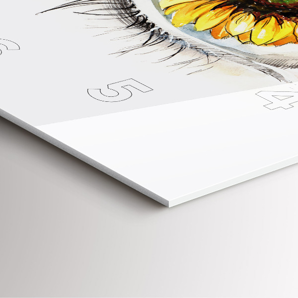 Štvorcové hodiny Kvet slnečnice v oku