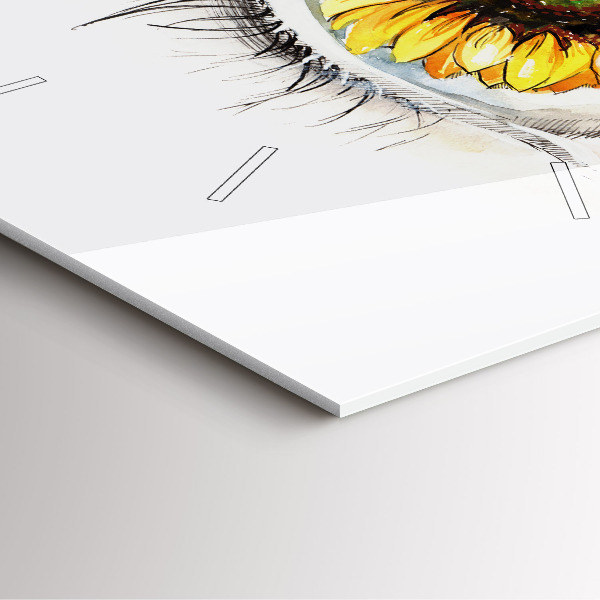 Štvorcové hodiny Kvet slnečnice v oku