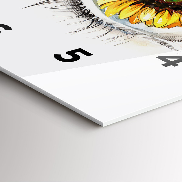 Štvorcové hodiny Kvet slnečnice v oku