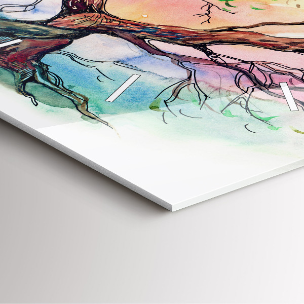 Štvorcové hodiny Srdce prírodného stromu