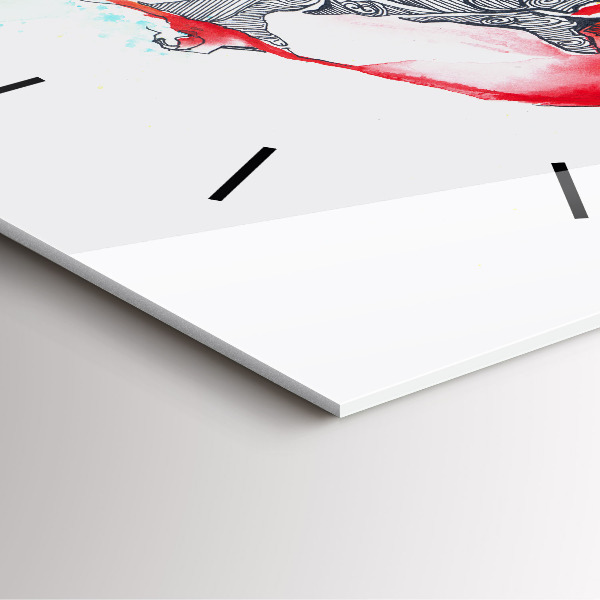 Štvorcové hodiny Farebný papagáj v lete