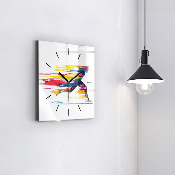 Štvorcové hodiny Ilustrácia bežca