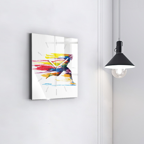 Štvorcové hodiny Ilustrácia bežca