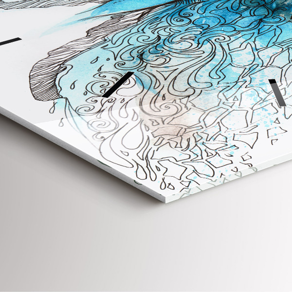 Štvorcové hodiny Tvár v tvare motýľa