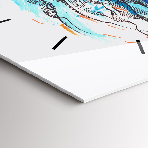 Štvorcové hodiny Ilustrácia slúchadiel