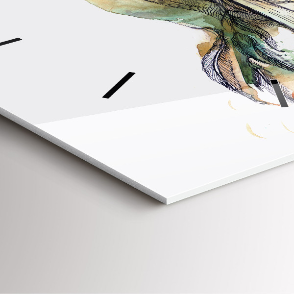 Štvorcové hodiny Vták a kniha