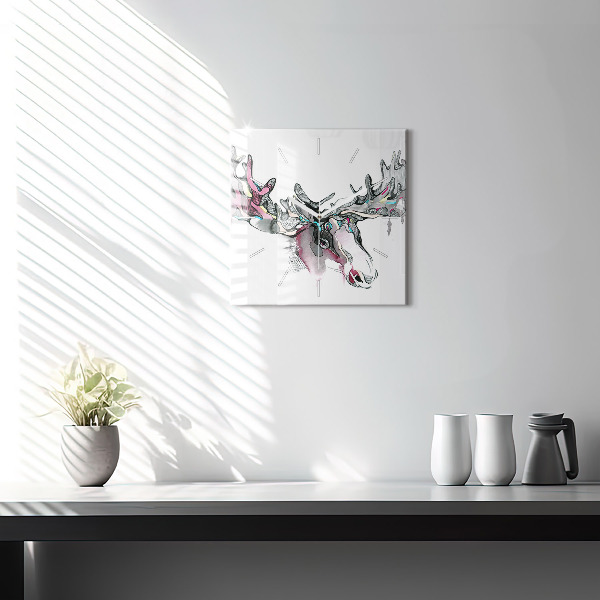 Štvorcové hodiny Losia abstrakcia