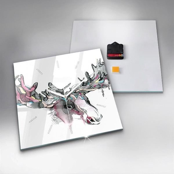 Štvorcové hodiny Losia abstrakcia