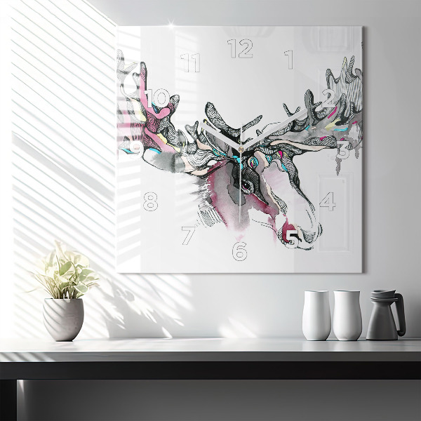 Štvorcové hodiny Losia abstrakcia