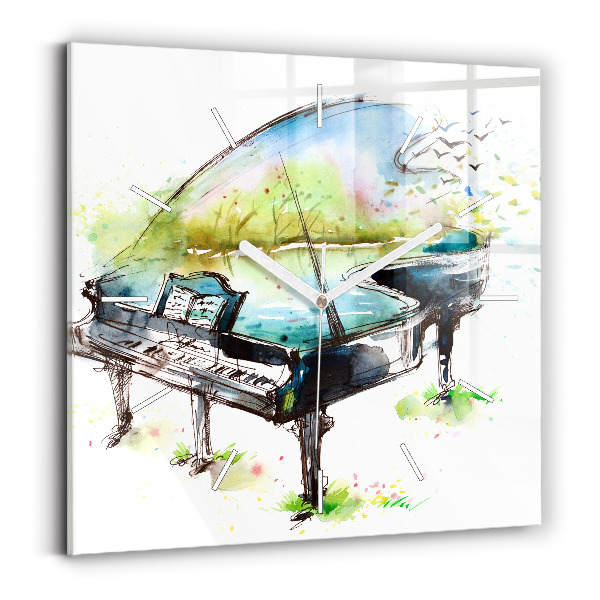 Štvorcové hodiny Ilustrácia 4 ročných období