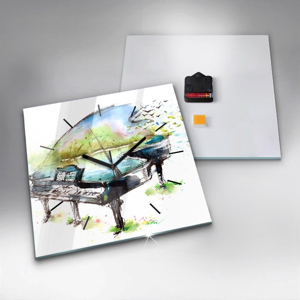 Štvorcové hodiny Ilustrácia 4 ročných období