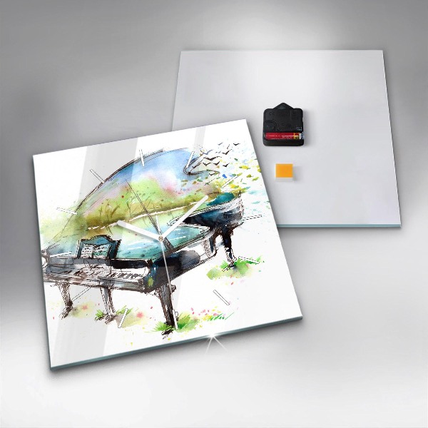 Štvorcové hodiny Ilustrácia 4 ročných období