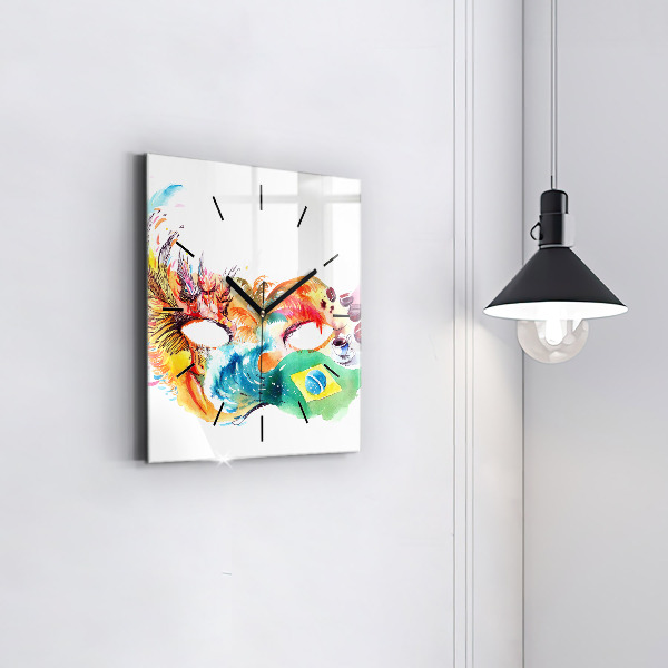 Štvorcové hodiny Kultúra - brazílska vlajka