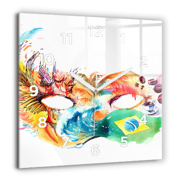 Štvorcové hodiny Kultúra - brazílska vlajka