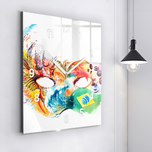 Štvorcové hodiny Kultúra - brazílska vlajka