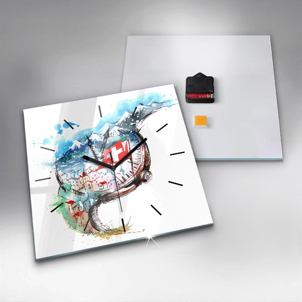 Štvorcové hodiny Švajčiarske hodinky