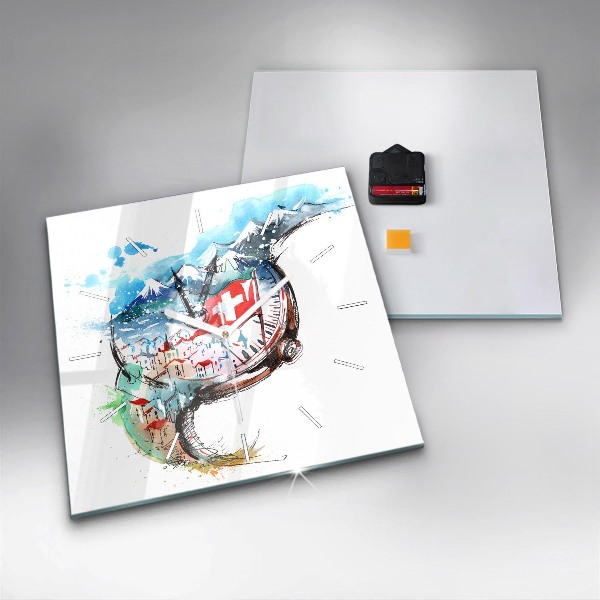 Štvorcové hodiny Švajčiarske hodinky