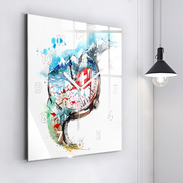 Štvorcové hodiny Švajčiarske hodinky