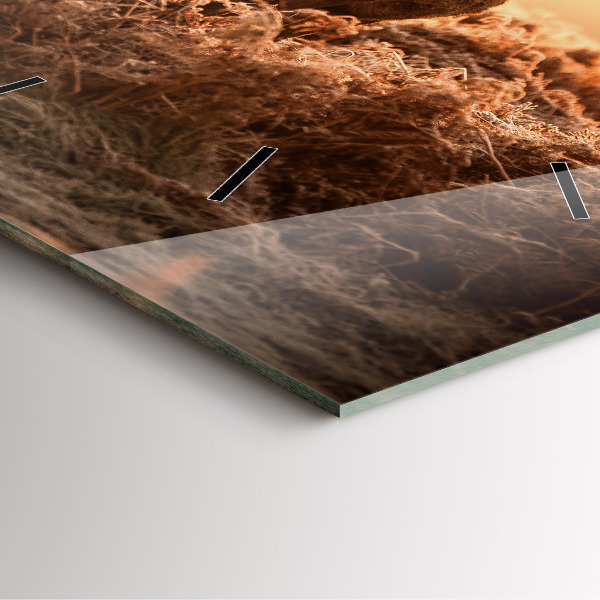 Štvorcové hodiny Jeleň pri východe slnka