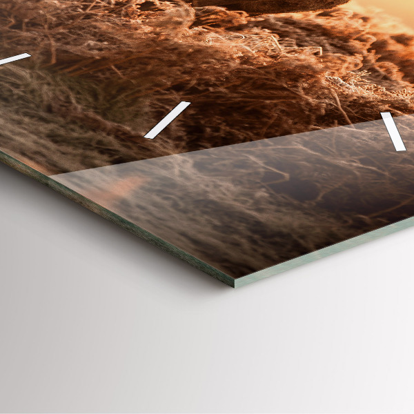 Štvorcové hodiny Jeleň pri východe slnka