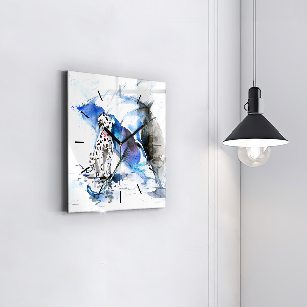 Štvorcové hodiny Dalmatín a dáždnik