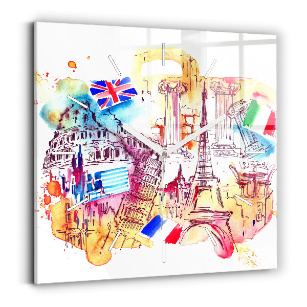 Štvorcové hodiny Atraktívne krajiny sveta