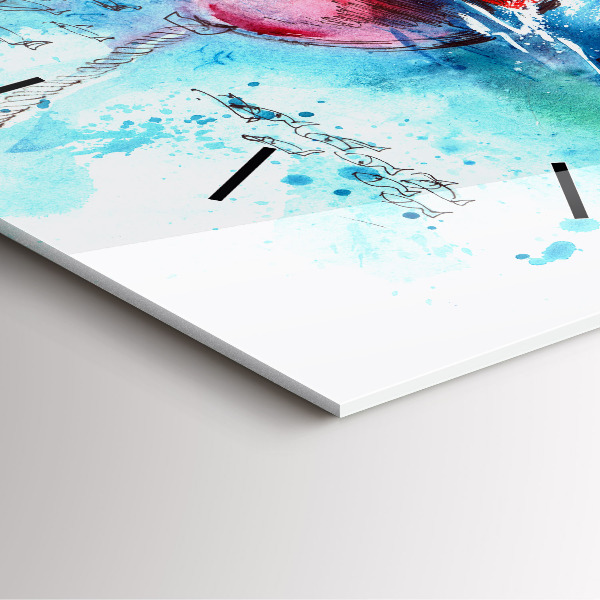 Štvorcové hodiny Maľovaná čajka