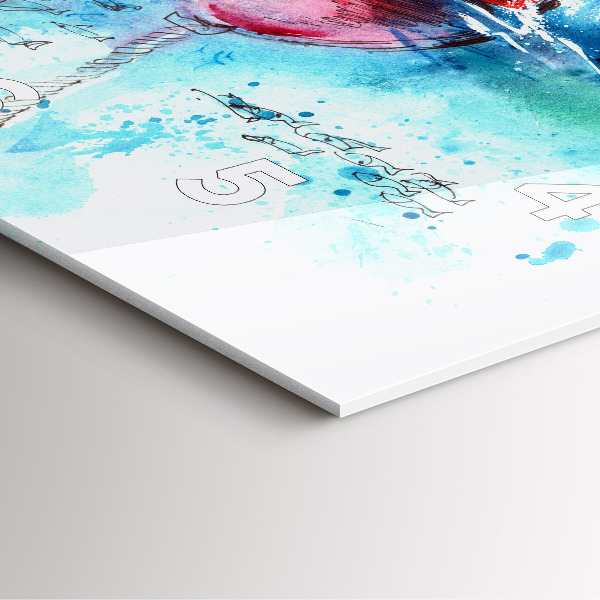 Štvorcové hodiny Maľovaná čajka