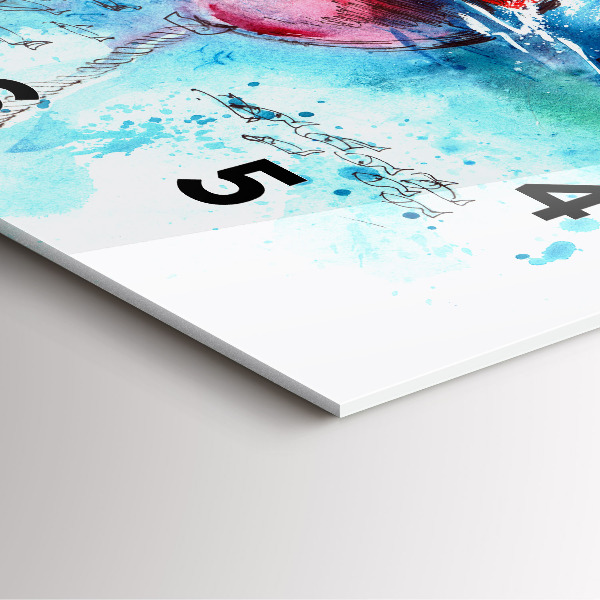 Štvorcové hodiny Maľovaná čajka