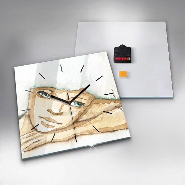 Štvorcové hodiny Portrét ženy