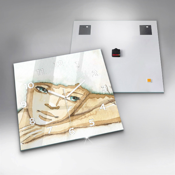 Štvorcové hodiny Portrét ženy