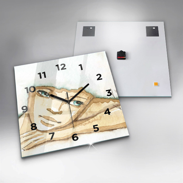 Štvorcové hodiny Portrét ženy