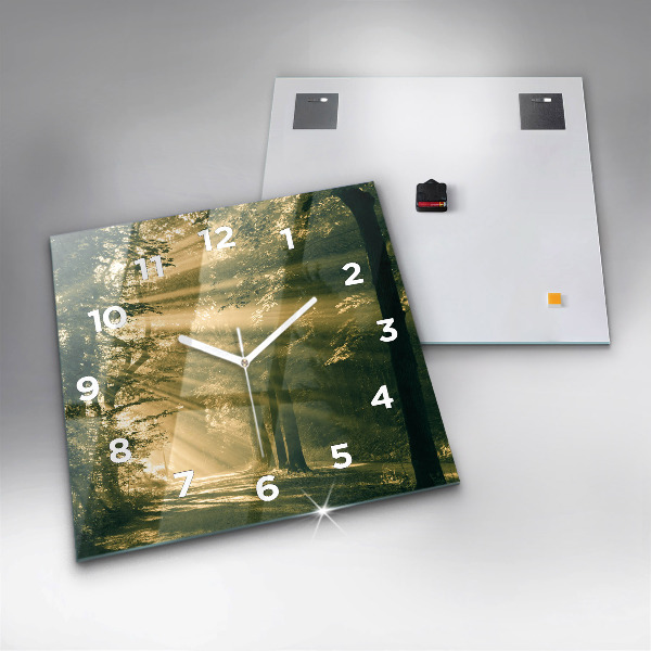 Štvorcové hodiny Lesné slnečné lúče