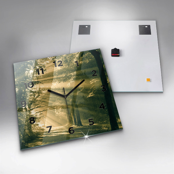 Štvorcové hodiny Lesné slnečné lúče