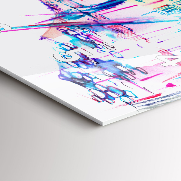 Štvorcové hodiny Dáždnik a mesto