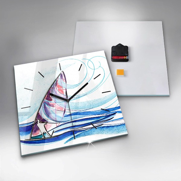 Štvorcové hodiny Surfová doska