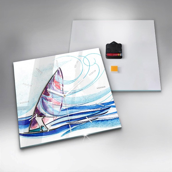 Štvorcové hodiny Surfová doska