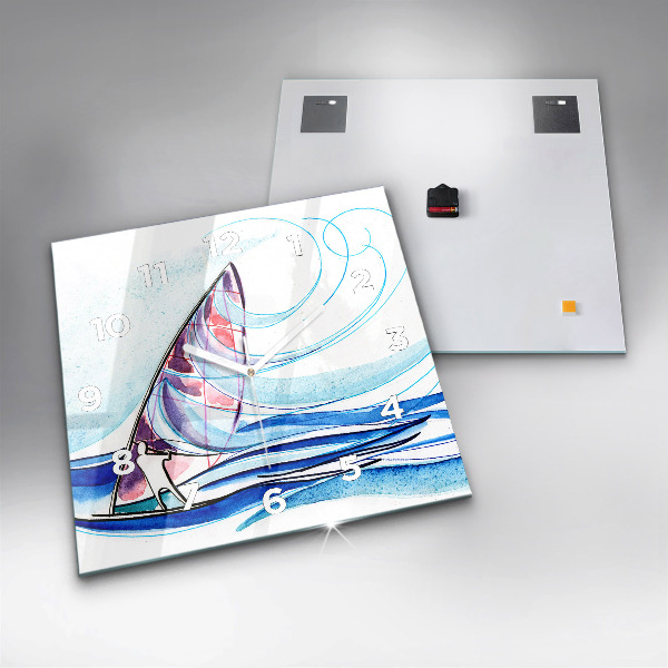 Štvorcové hodiny Surfová doska