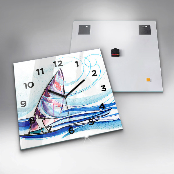 Štvorcové hodiny Surfová doska