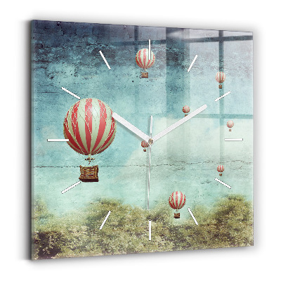Štvorcové hodiny Maľované balóny