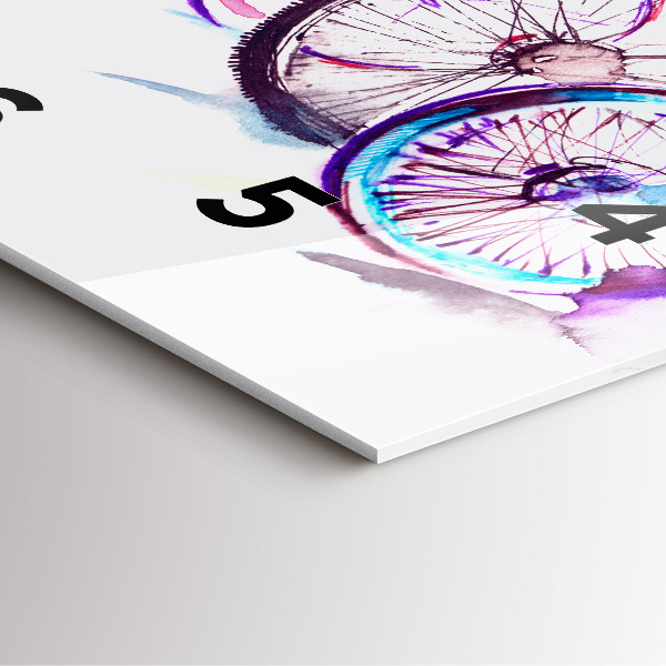 Štvorcové hodiny Farebné mestské bicykle