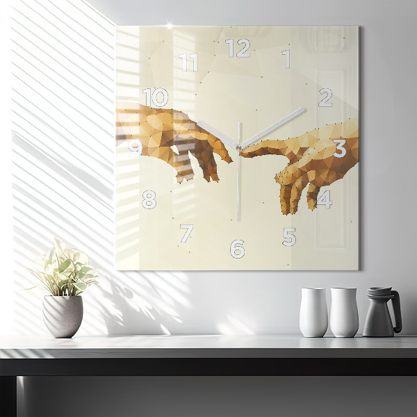 Štvorcové hodiny Stvorenie Adama