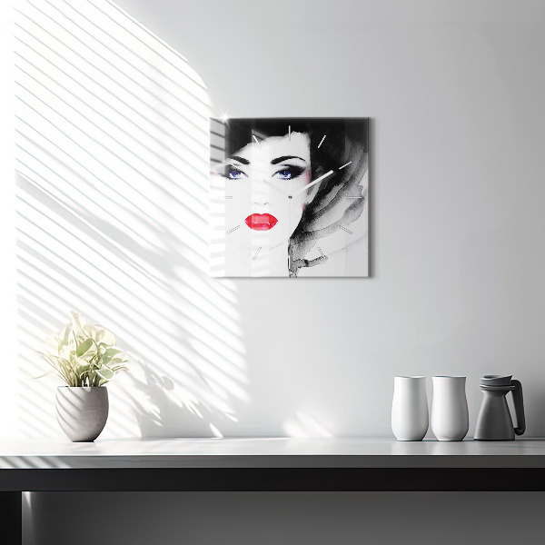 Štvorcové hodiny Portrét ženy