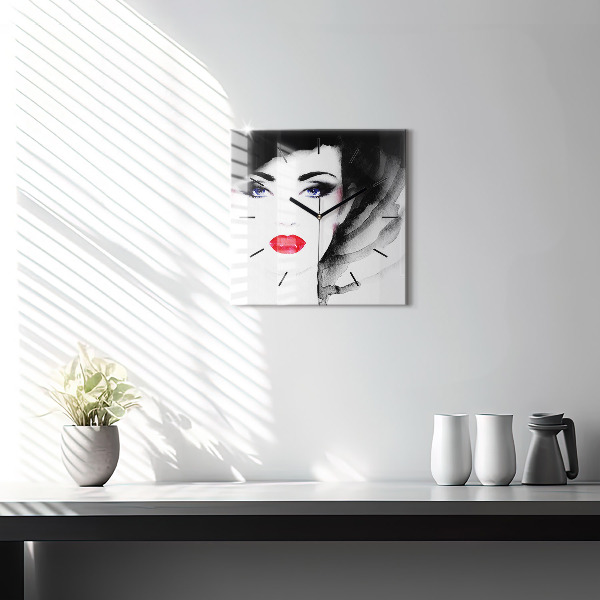 Štvorcové hodiny Portrét ženy