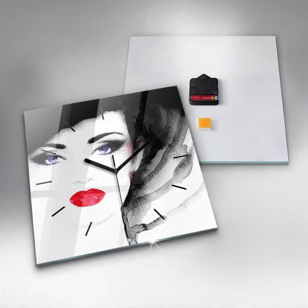 Štvorcové hodiny Portrét ženy